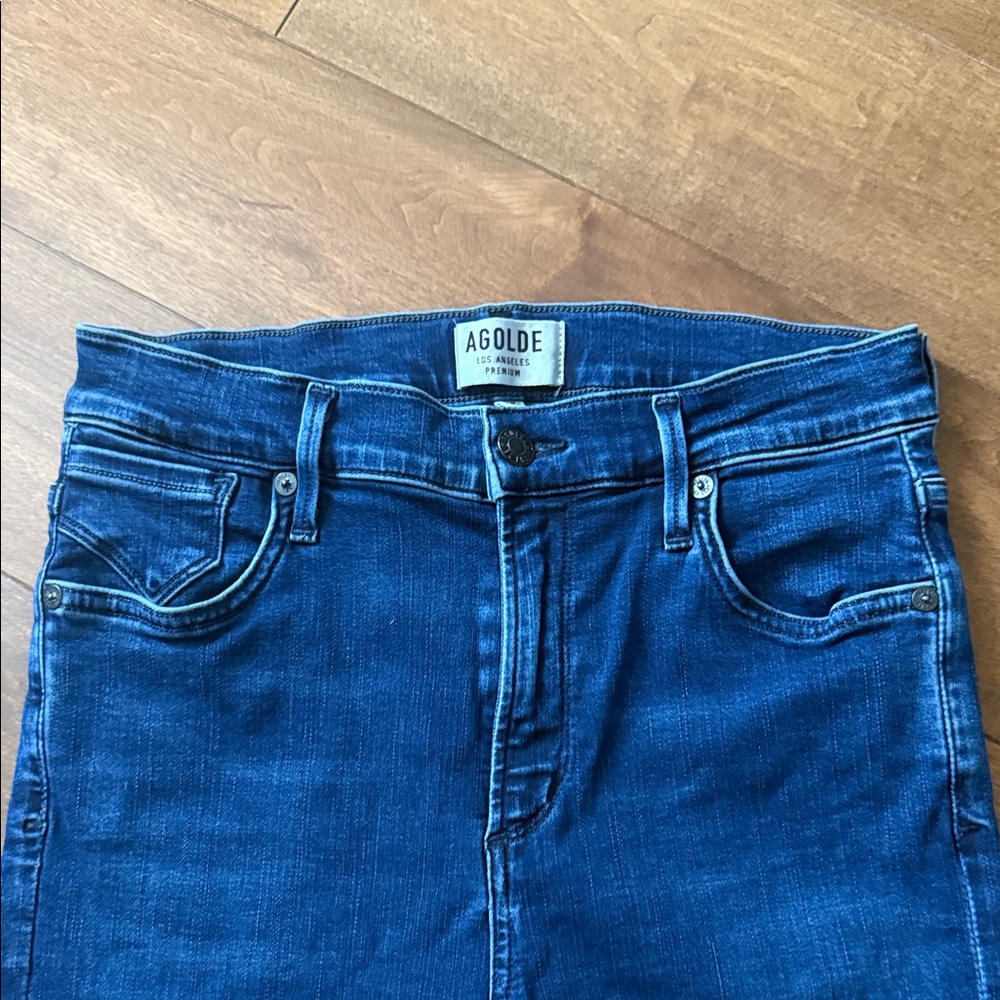 Agolde Women's High Rise Jeans - Dark Blue